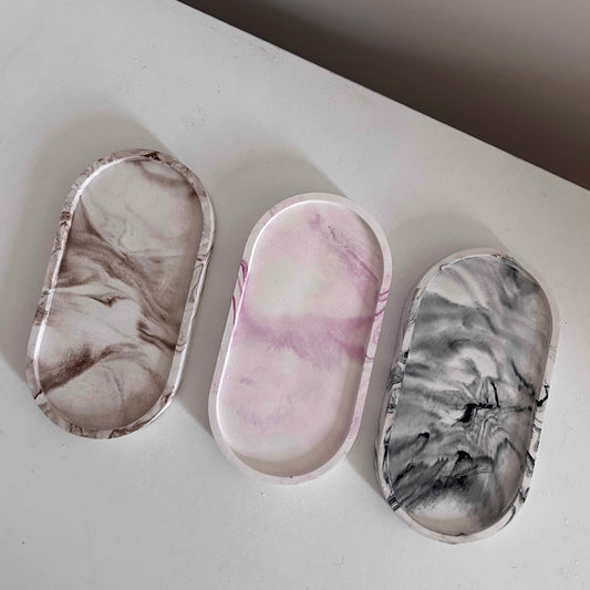 Oval Marbled- Tray